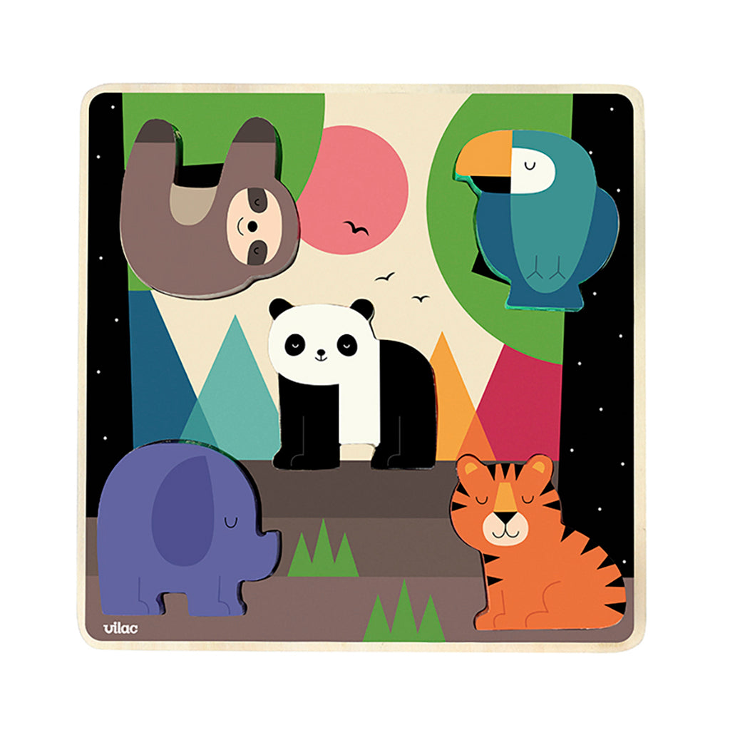 Vilac Puzzle with Sound, 5 Pieces - Jungle by Andy Westface