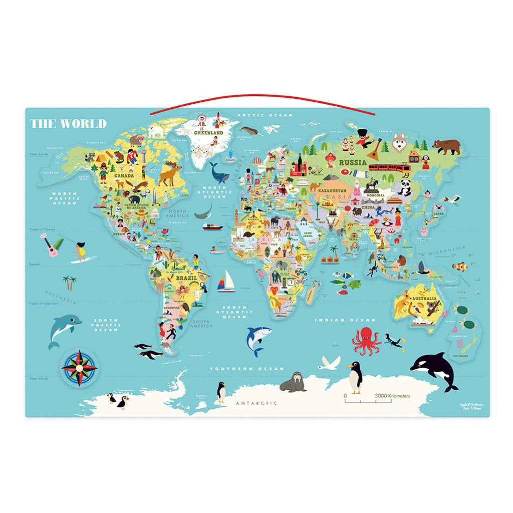 Vilac magnetisk Verdenskort - Engelsk version af Ingela P. Arrhenius