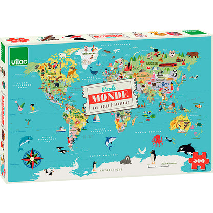 Vilac Puzzle, World - 500 Pieces