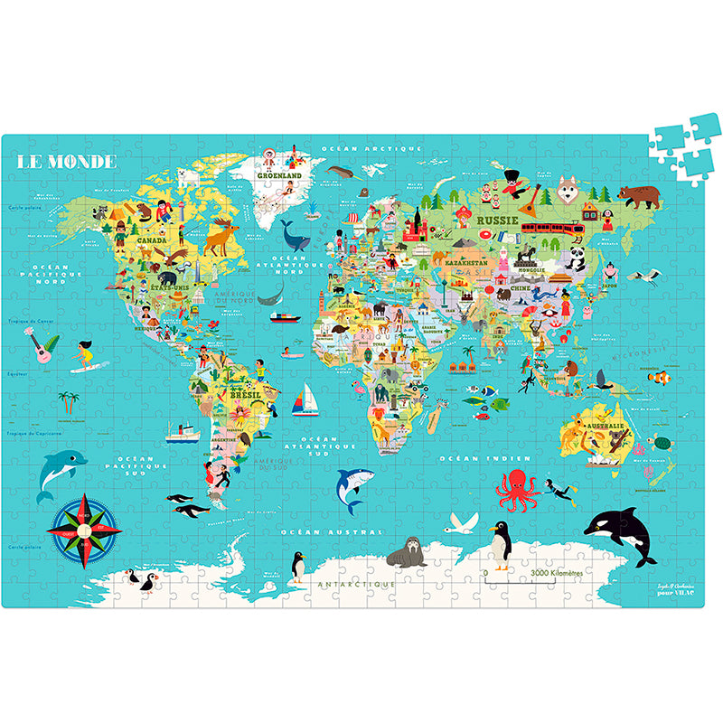 Vilac puslespil, Verden - 500 brikker