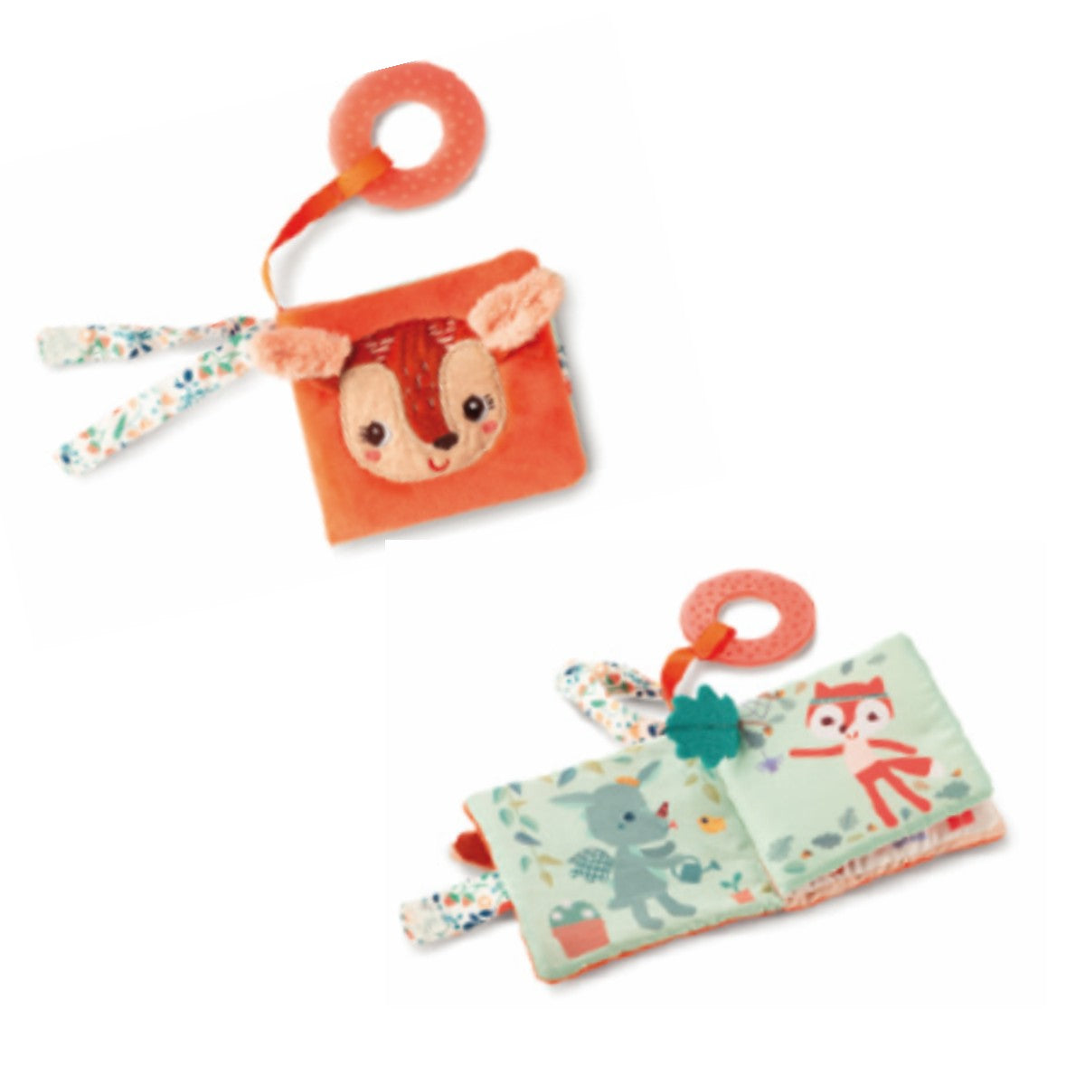 Lilliputiens Book with Teething Ring, Deer Stella