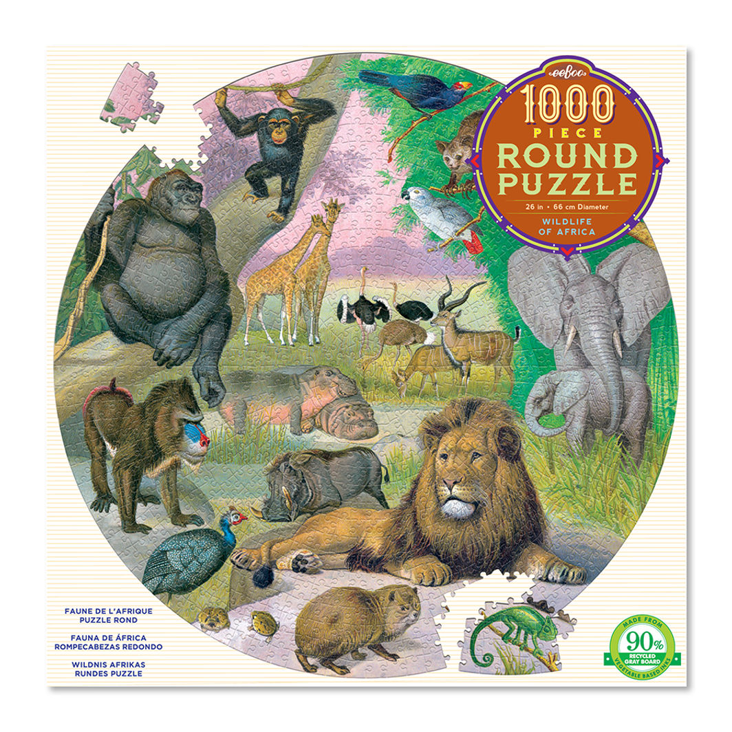 eeBoo, Round Puzzle 1000 Pieces - Africa