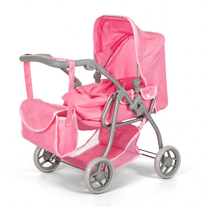MaMaMeMo Dolls, Doll Stroller with Carrycot - Pink