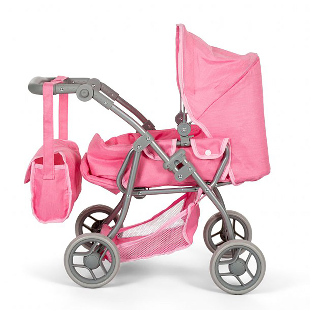 MaMaMeMo Dolls, Doll Stroller with Carrycot - Pink