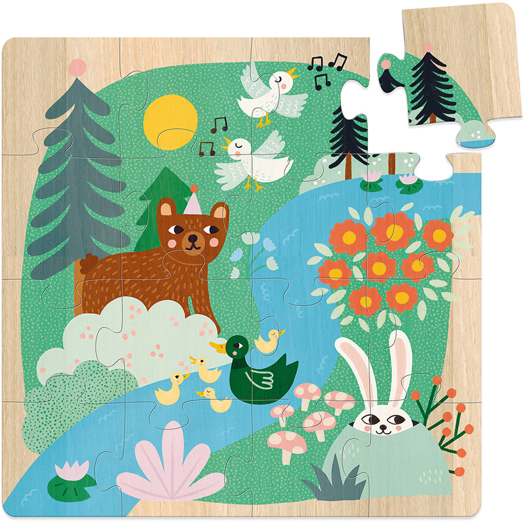 Vilac Wooden Puzzle Set, Animals by Michelle Carlslund – 3 Pieces