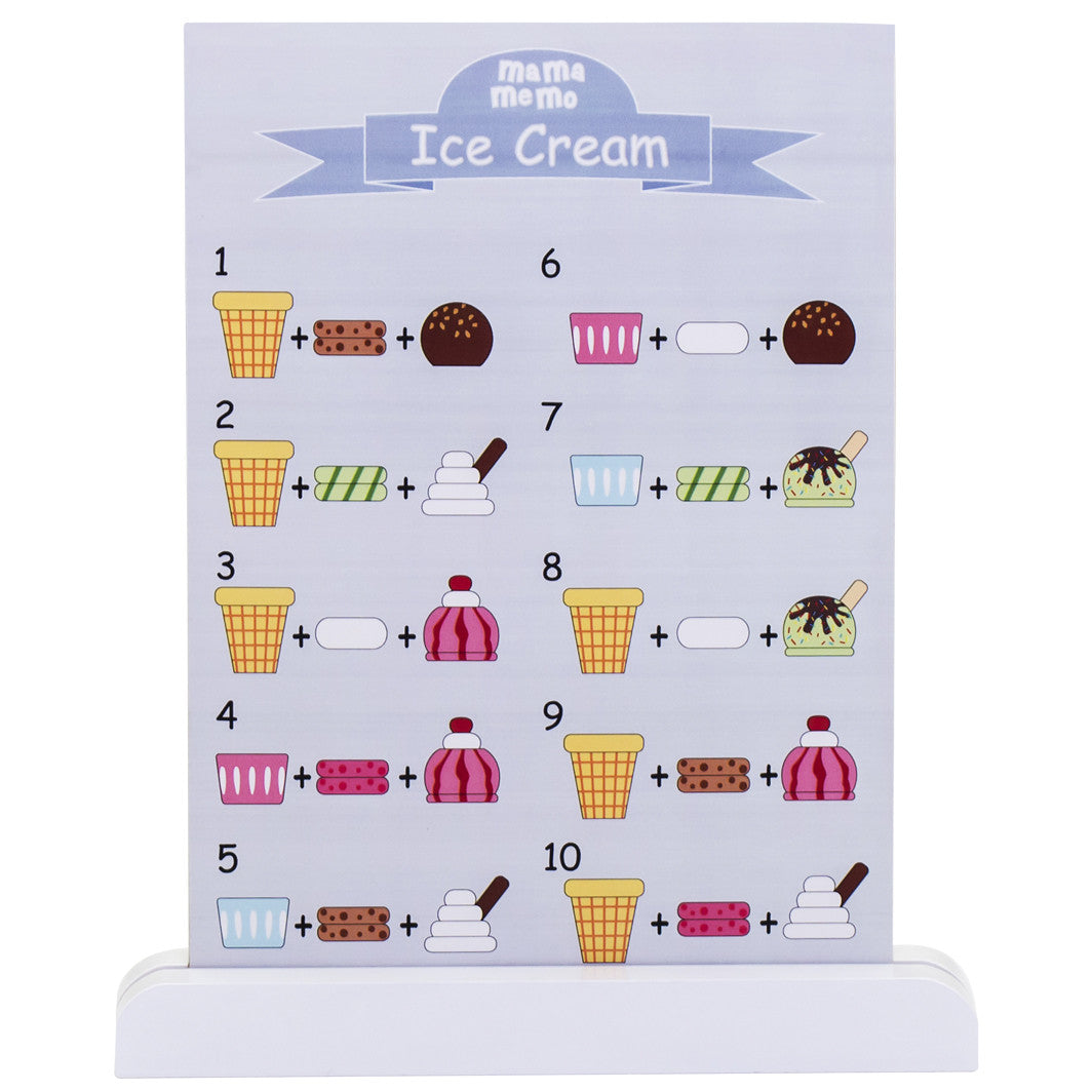 Mamamemo Wooden Ice Cream Stand, 16 Pieces
