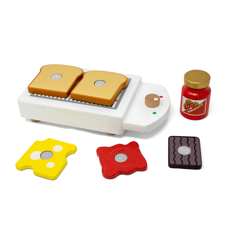Mamamemo Wooden Play Food, Toaster Set