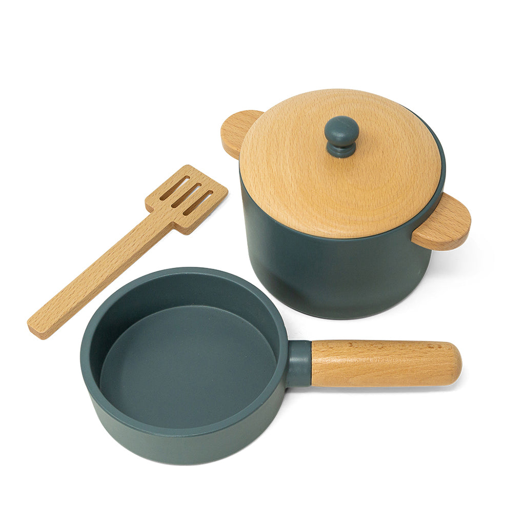 MaMaMeMo Wooden Pot and Pan Set