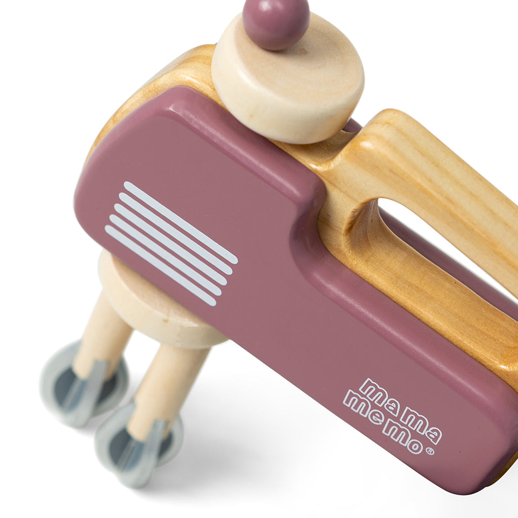 MaMaMeMo Wooden Play Food, Hand Mixer - Cherry Blossom