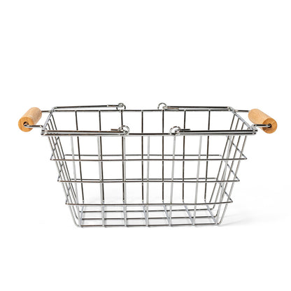 Mamamemo Shopping Basket – Metal with Wooden Handle