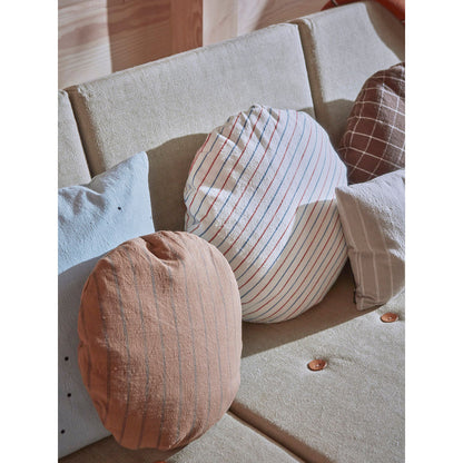 OYOY Kyoto Pillow, Round - Large - Blue/Red