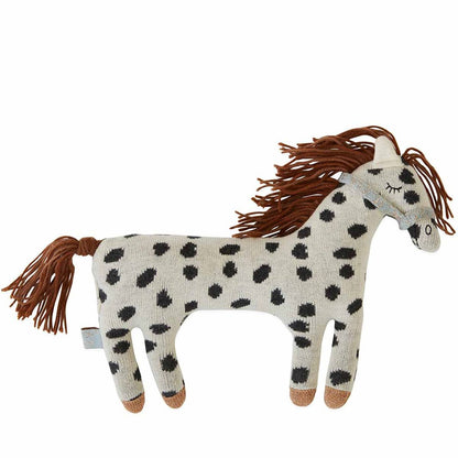 OYOY Stuffed Animal, Little Pelle Pony - Off-White / Black