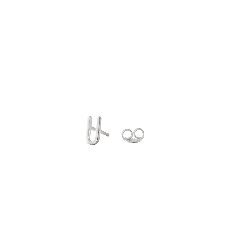 Design Letters Stud Earrings with Arne Jacobsen Letter – Silver A-Z