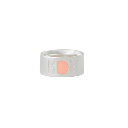 Design Letters Mom Ring, Silver - Nude - Size 50-56