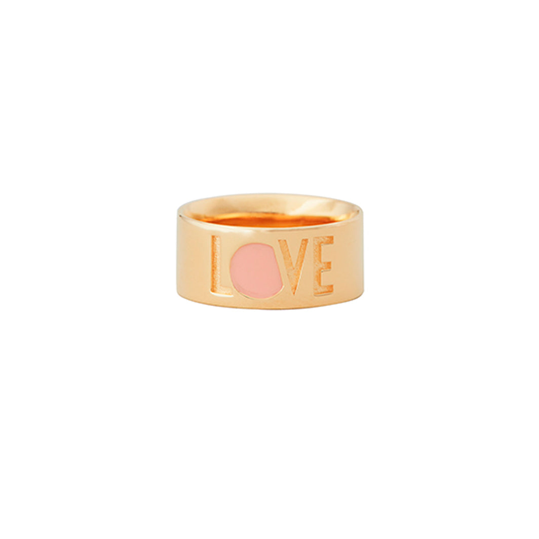 Design Letters Love Ring, Gold - Nude - Size 50-56