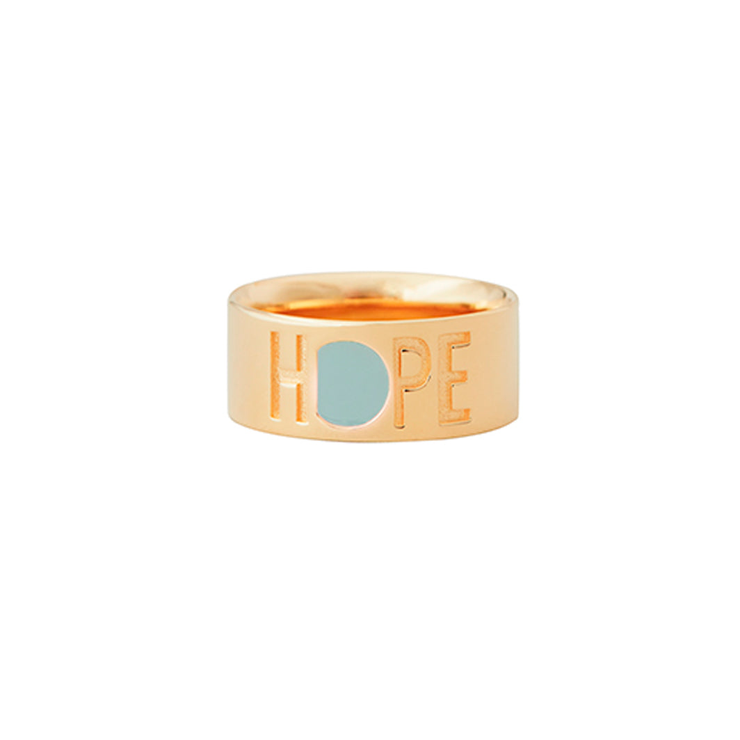 Design Letters Hope Ring, Gold - Soft Green - Size 50-56