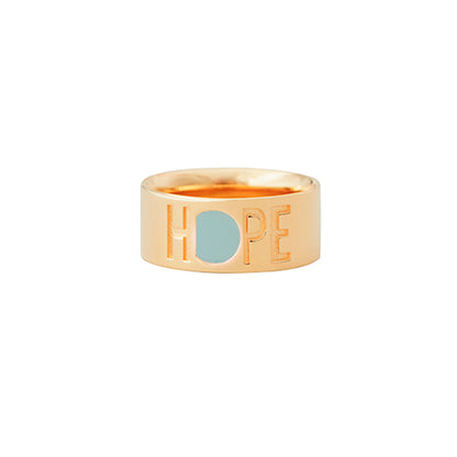 Design Letters Hope Ring, Gold - Soft Green - Size 50-56
