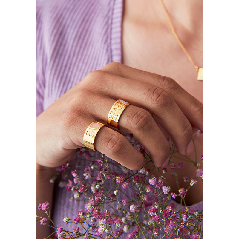 Design Letters Hope Ring, Gold - Soft Green - Size 50-56