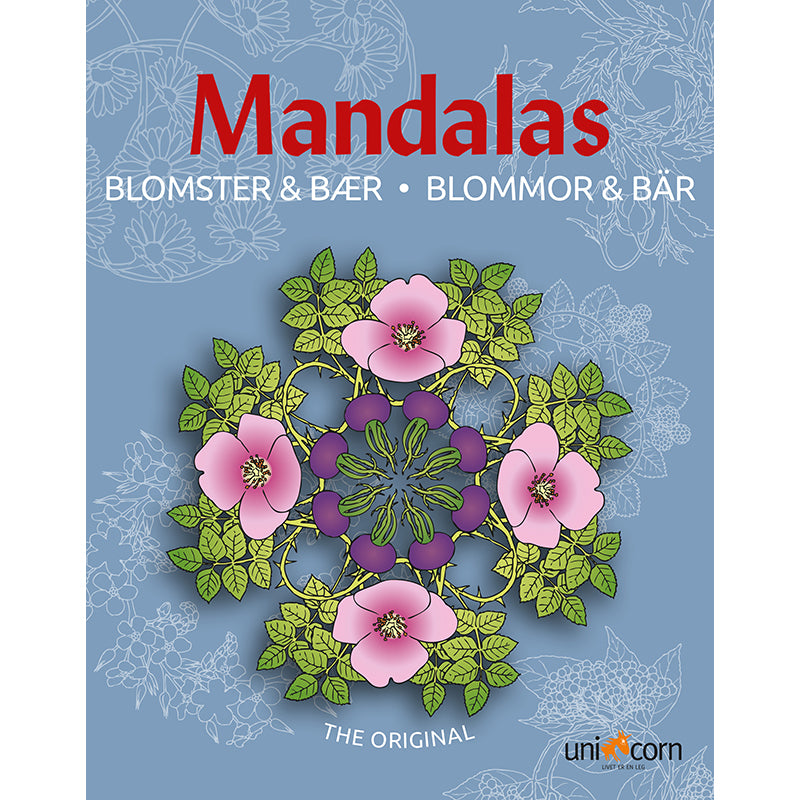 Mandalas malebog, blomster og bær - for børn og voksne