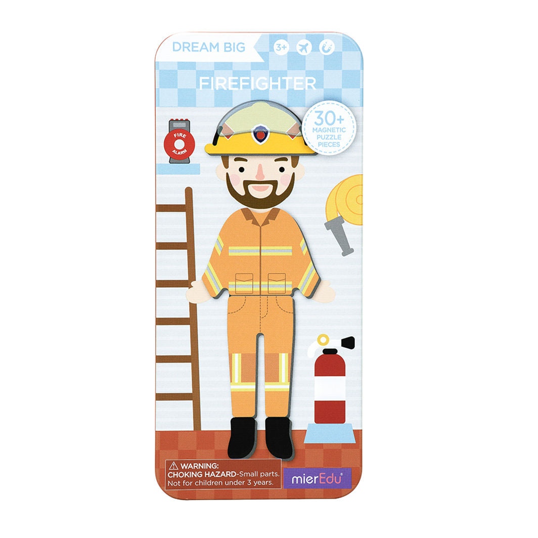 mierEdu Magnetic Travel Set: Dress-Up Figures - Firefighter