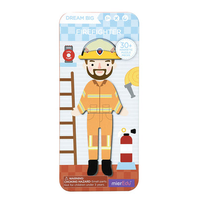 mierEdu Magnetic Travel Set: Dress-Up Figures - Firefighter