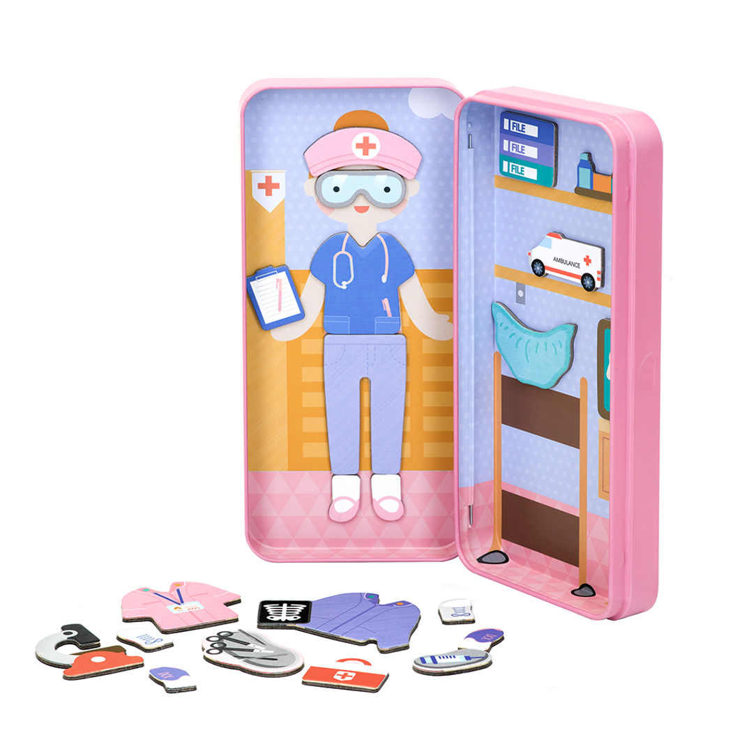 mierEdu, Magnetic Travel Set, Dress-Up Figures - Healthcare Worker