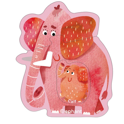 mierEdu, Puzzle 8x3 pcs - Step 1 - Animal Babies and Parents