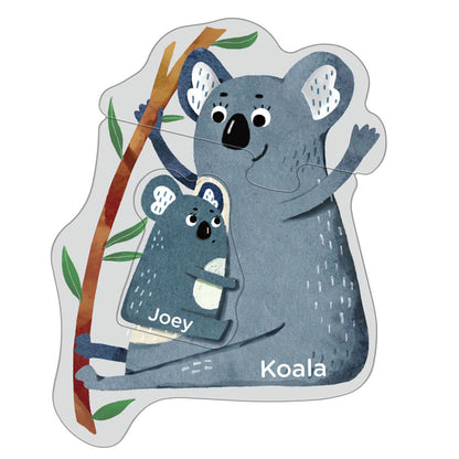 mierEdu, Puzzle 8x3 pcs - Step 1 - Animal Babies and Parents