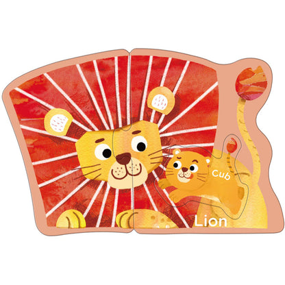 mierEdu, Puzzle 8x3 pcs - Step 1 - Animal Babies and Parents