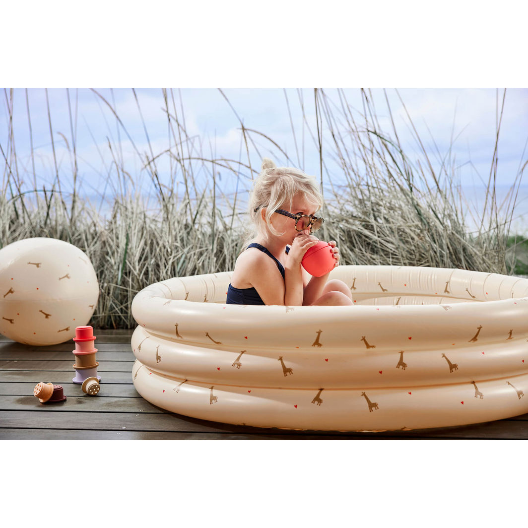 OYOY Æble Cup with Lid and Straw, Red