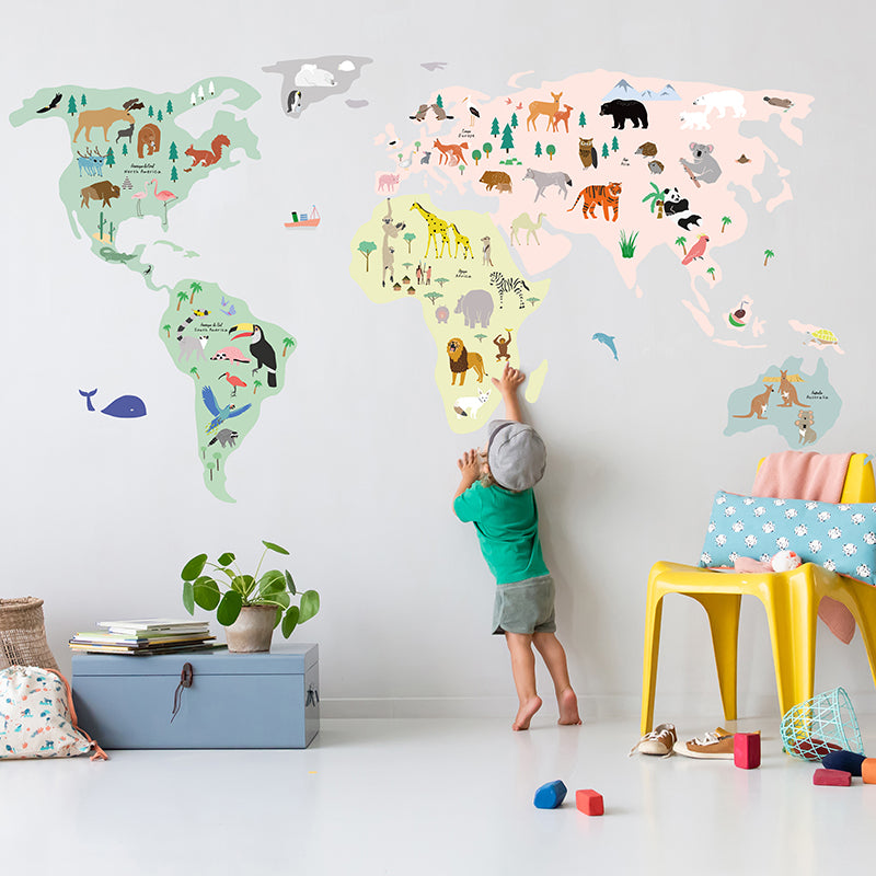 Mimi lou wallsticker, Giant world map