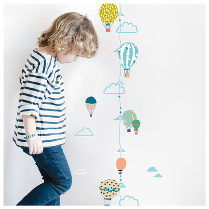 Mimi Lou Wall Sticker, Height Chart - Hot Air Balloons