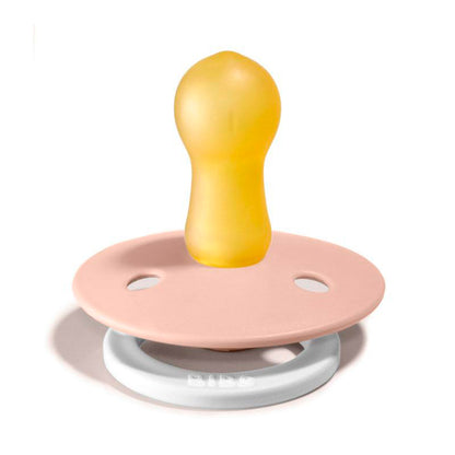 Bibs 2-Pack Natural Rubber Pacifiers, Size 2, Blush Night/Vanilla Night - Glow in the Dark