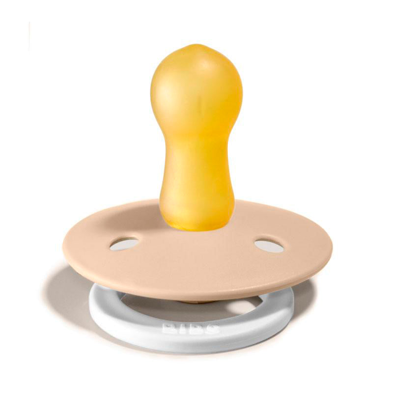 Bibs 2-Pack Natural Rubber Pacifiers, Size 2, Blush Night/Vanilla Night - Glow in the Dark