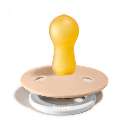 Bibs 2-Pack Natural Rubber Pacifiers, Size 2, Blush Night/Vanilla Night - Glow in the Dark