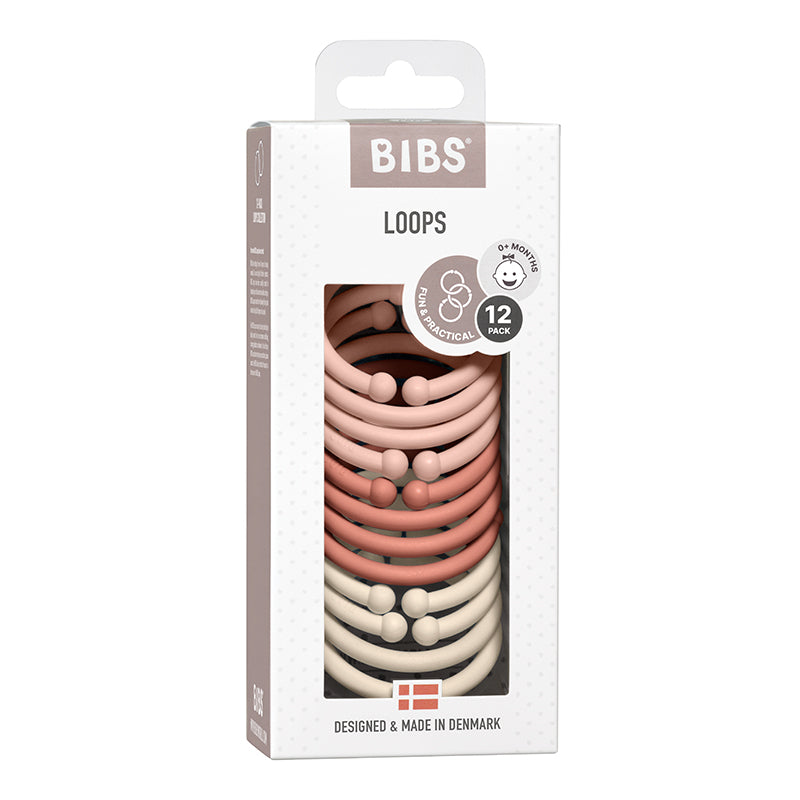 Bibs Loops, 12 stk. multi rings - Blush/Woodchuck/Ivory