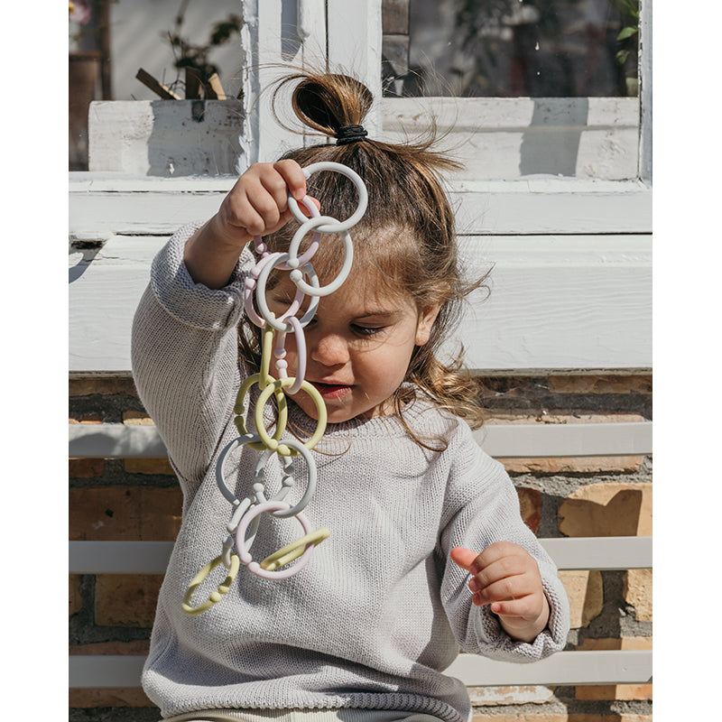 Bibs Loops, Set of 12 Multi Rings - Blush/Woodchuck/Ivory