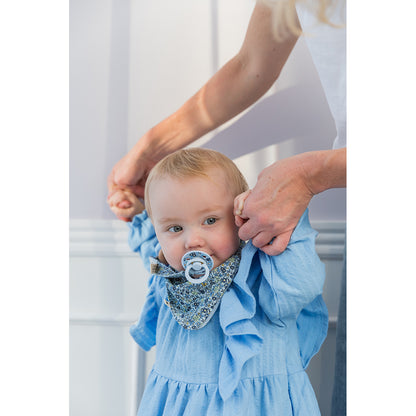 Bibs Liberty, 2-Pack Color, Natural Rubber Pacifiers, Size 2 - Chamomile Lawn - Baby Blue Mix