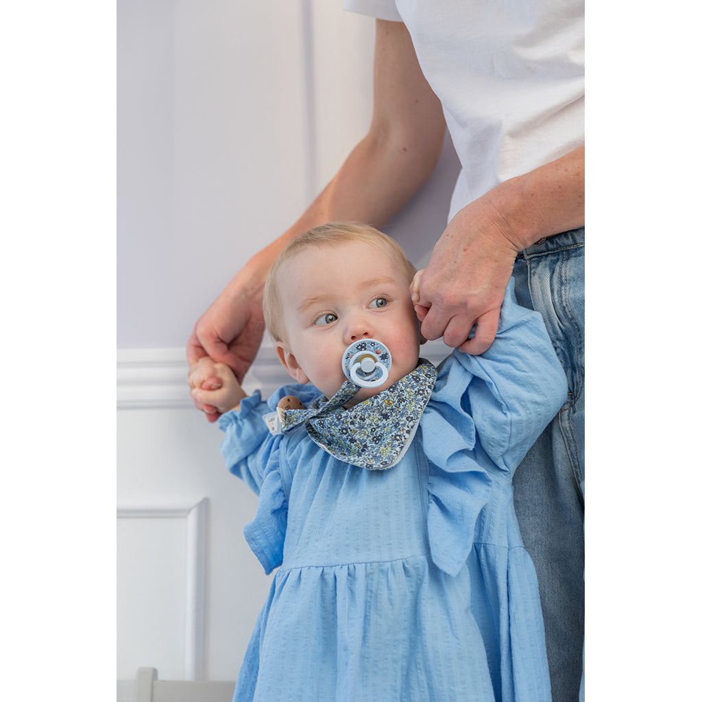 Bibs Liberty, 2-Pack Color, Natural Rubber Pacifiers, Size 2 - Capel - Dusty Blue Mix