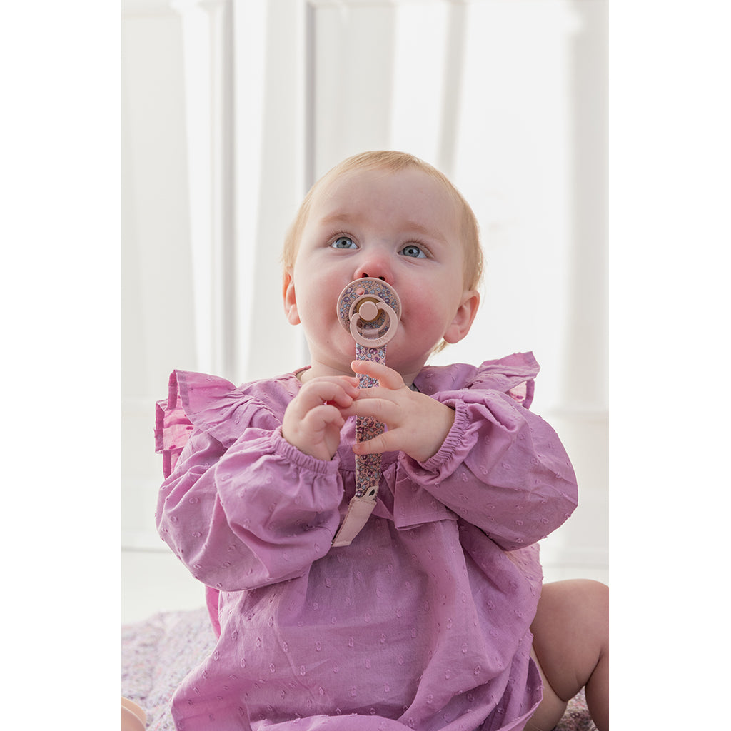 Bibs Liberty Pacifier Clip, Chamomile Lawn Violet Sky