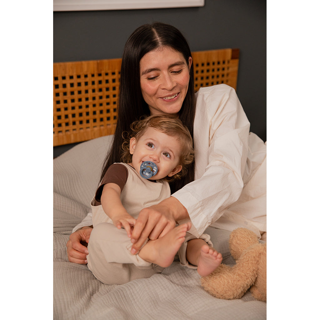 Bibs Liberty, 2-Pack Color, Natural Rubber Pacifiers, Size 2 - Capel - Dusty Blue Mix