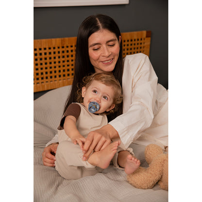 Bibs Liberty, 2-Pack Color, Natural Rubber Pacifiers, Size 2 - Capel - Dusty Blue Mix