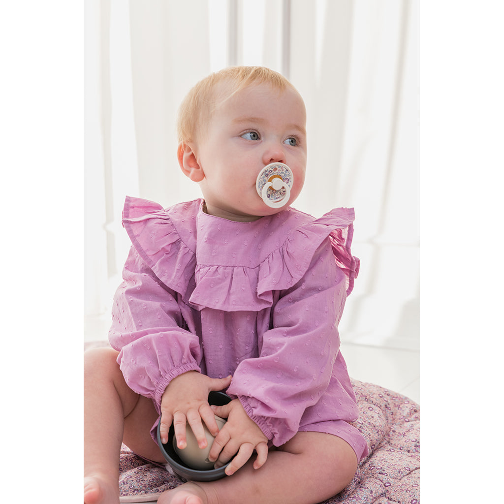 Bibs Liberty, 2-Pack Colour, Natural Rubber Pacifiers, Size 2 – Chamomile Lawn – Violet Sky Mix