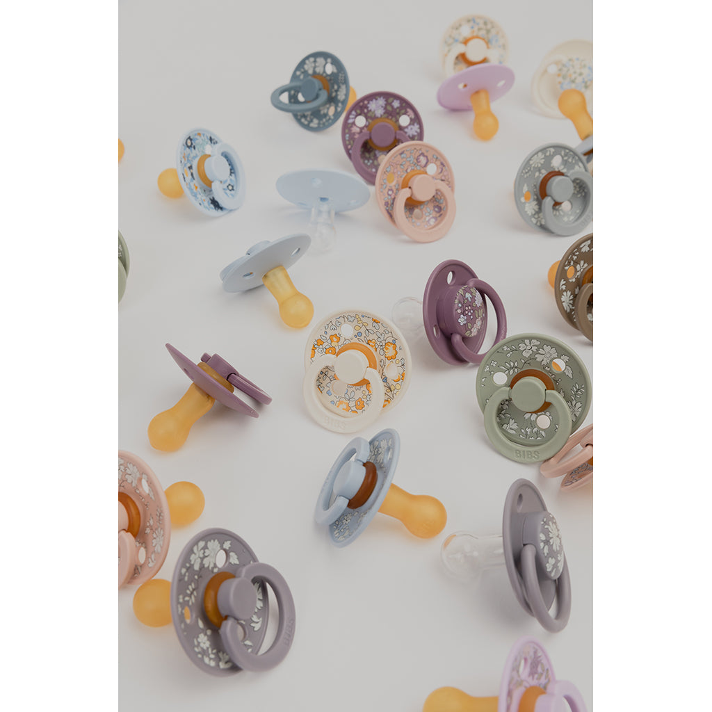 Bibs Liberty, Pack of 2, Natural Rubber Pacifiers, Size 2 - Capel - Blush Mix