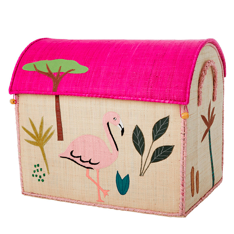 RICE Basket House for Storage, Jungle - Pink