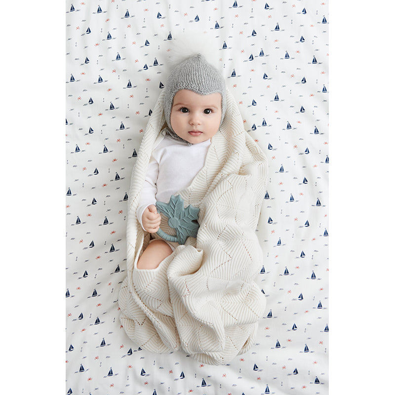 Cam Cam Knitted Baby Blanket, Natural