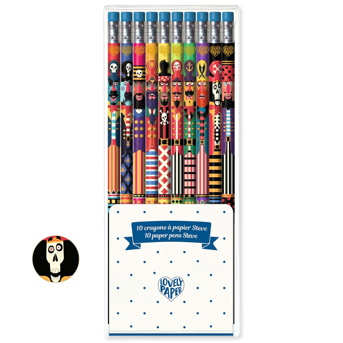 Djeco Lovely Paper, Pencils, Set of 10 - Steve