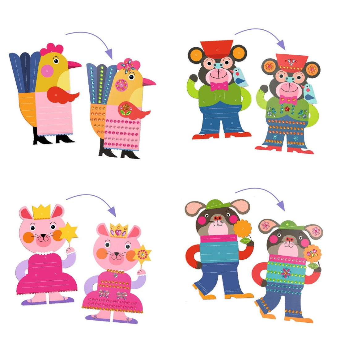 Djeco klistermærker, Dyr der glimter DJ00090