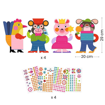 Djeco Stickers, Glittering Animals