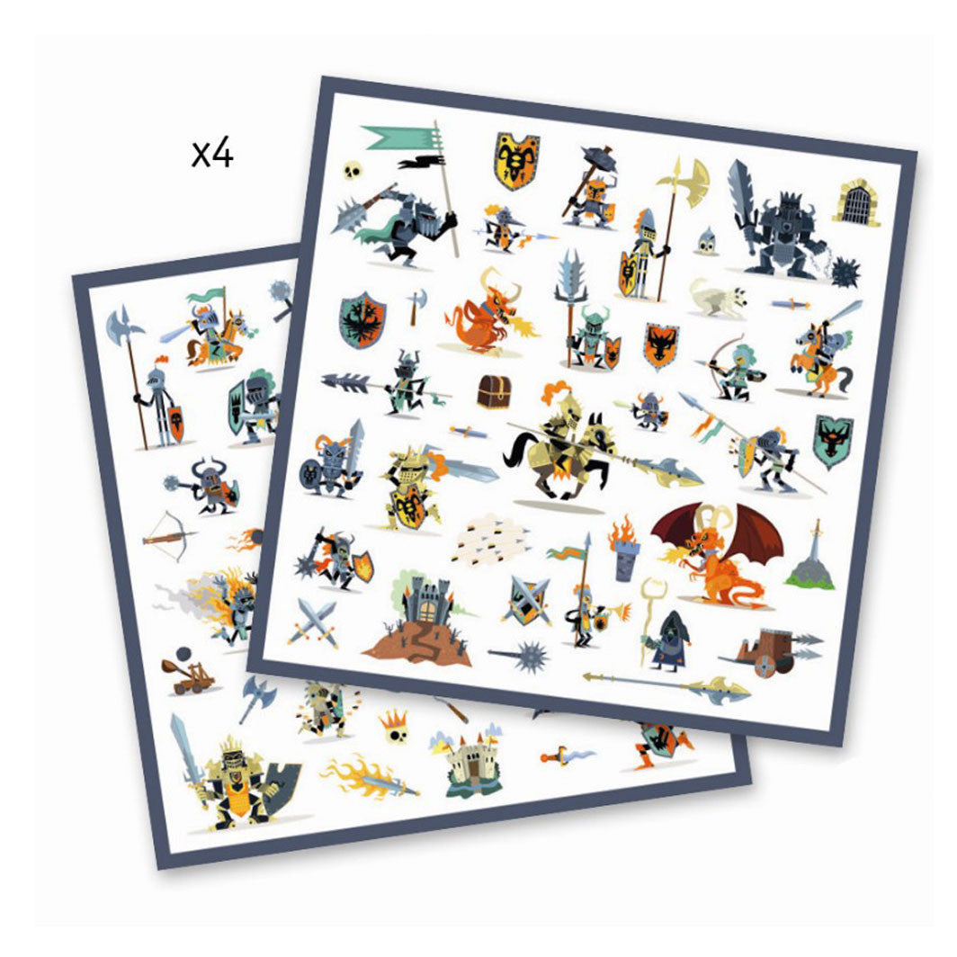 Djeco klistermærker, riddere - udpakket